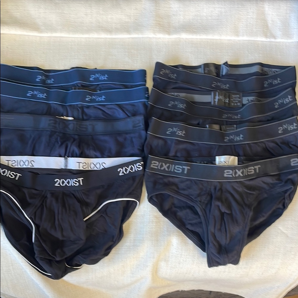 2xist Blue and Black Briefs with Elastic Waistband